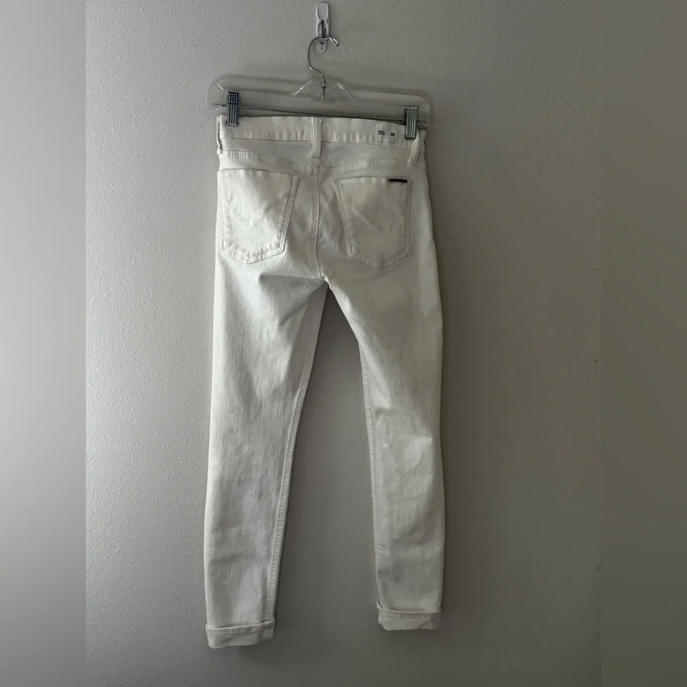 Hudson Jeans Tally Crop white jeans rolled cuffs‎ skinny Sz 26